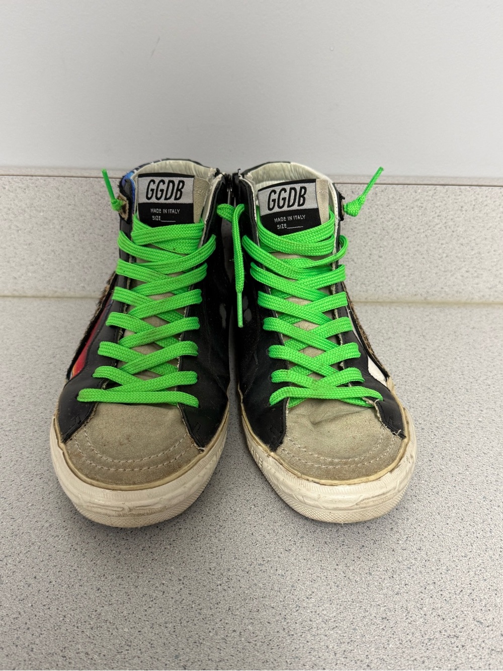 Golden Goose GGDB Slide High Top Sneakers Leopard Serape EU 38 US 8 - Picture 2 of 7